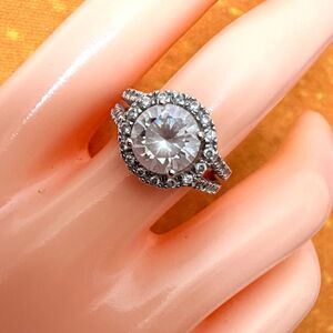 R.S. Covenant Halo Style Cubic Zirconia Statement Ring